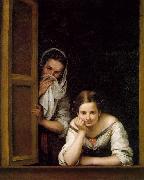 MURILLO, Bartolome Esteban A Girl and her Duenna sg oil painting